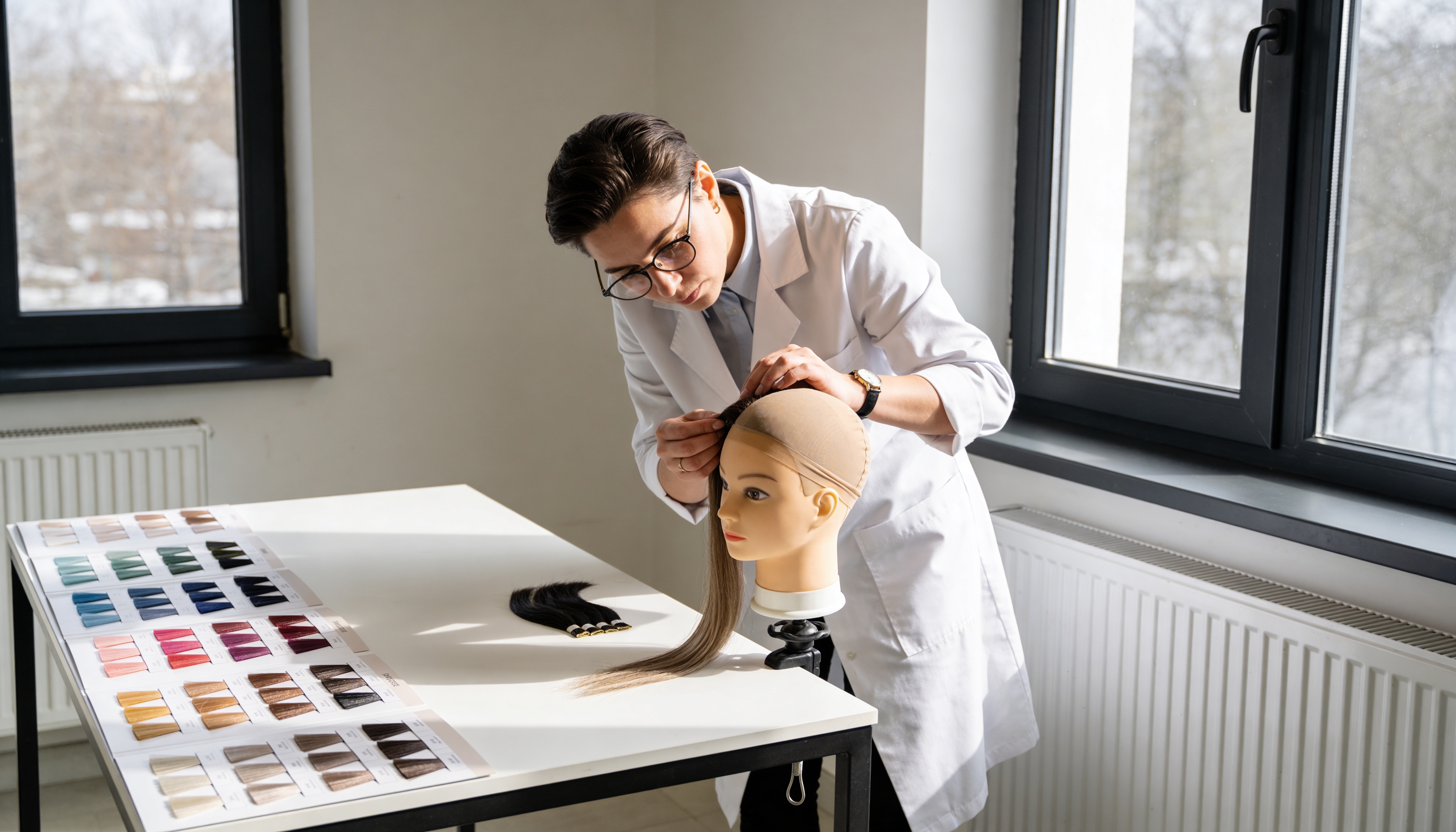 인모(Human Hair) 가발 소재